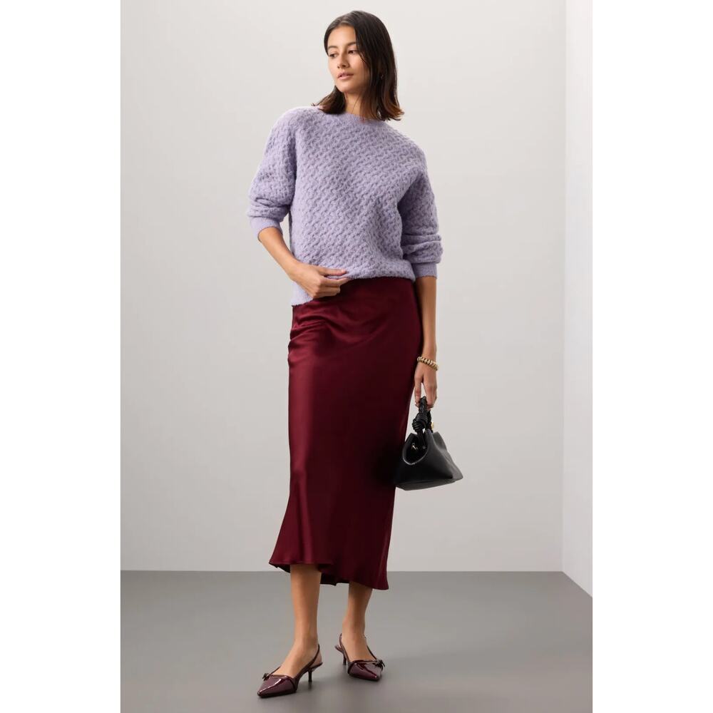 Ted Baker Morlea Sweater Pink Scallop Neck Long Sleeve Knit Sz 3